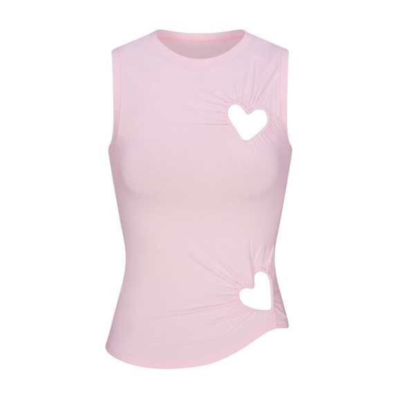 SKIMS Tops - NWT SKIMS Light Pink Tank Top with Heart Cutouts